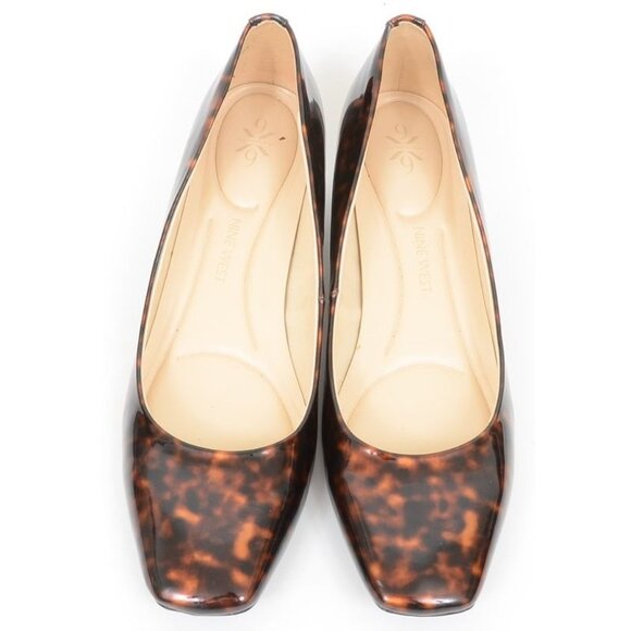 Nine West Cloe 9x9 Women's 11M Tortoise Square Toe Block Low Heel Pumps Office - Picture 7 of 10